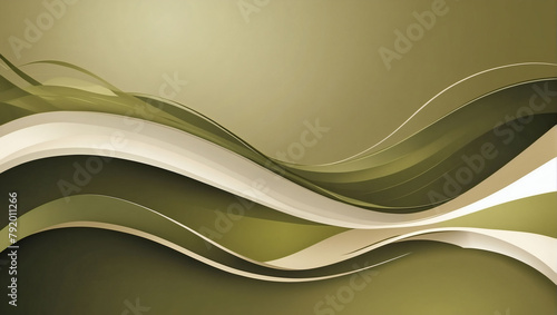 A vector background with abstract olive and khaki waves, strategically incorporating space.