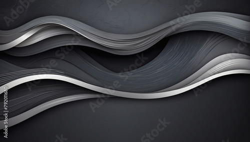 A vector background with abstract slate and charcoal waves, strategically incorporating space. photo