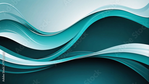 A vector background with abstract teal and turquoise waves, strategically incorporating space.