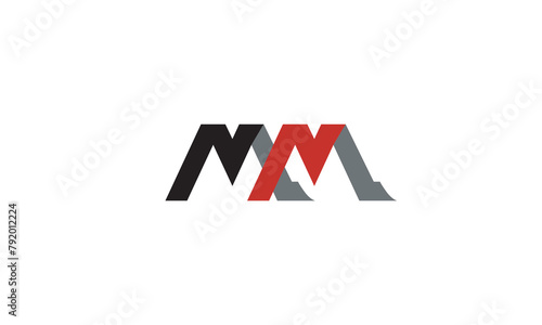 Alphabet letters Initials Monogram logo MM, MM, M and M