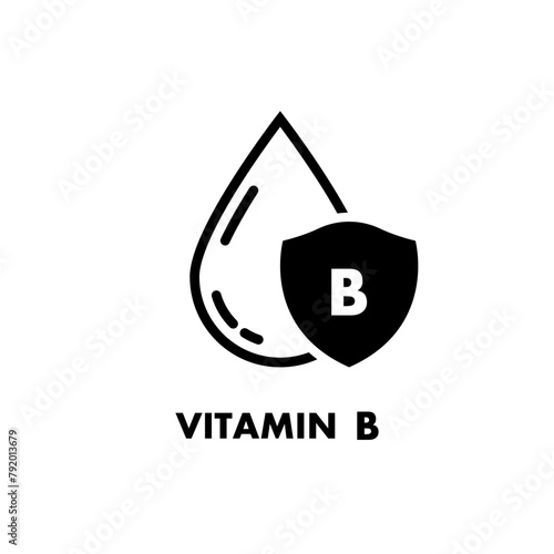 Vitamin B icon. Badge, symbol. Vitamin B line icon simple water drop.