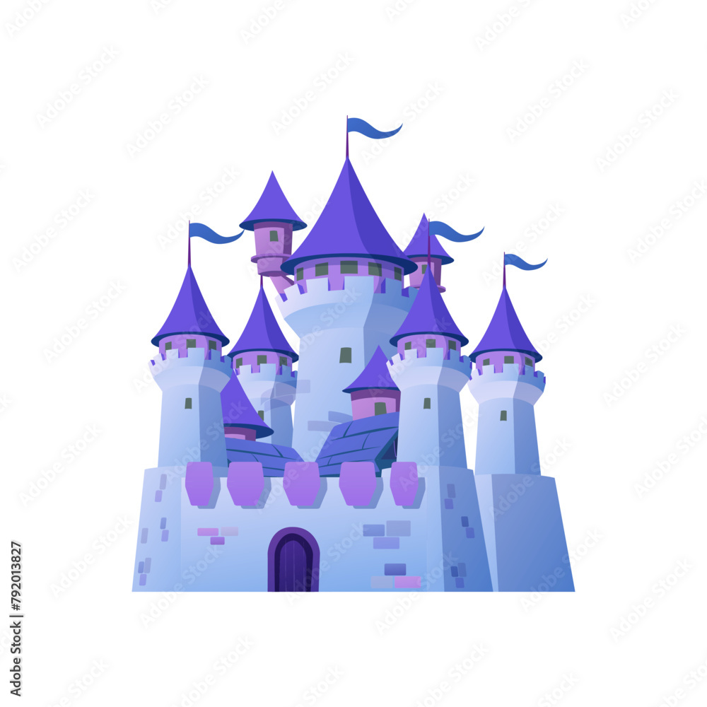 Whimsical lilac castle vector illustration