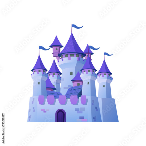 Whimsical lilac castle vector illustration © sabelskaya