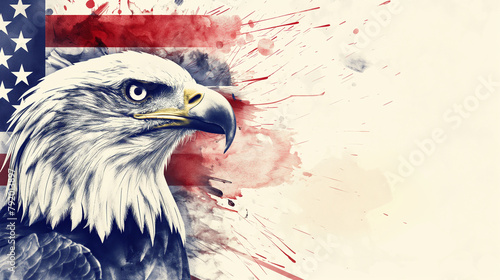 american eagle with flag