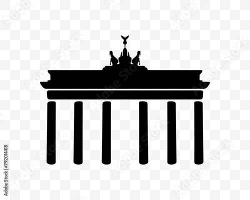 Brandenburg Gate in Potsdam, graphic design. Germany, Berlin, attractions, travel, landmark and famous place, vector design and illustration © artsterdam