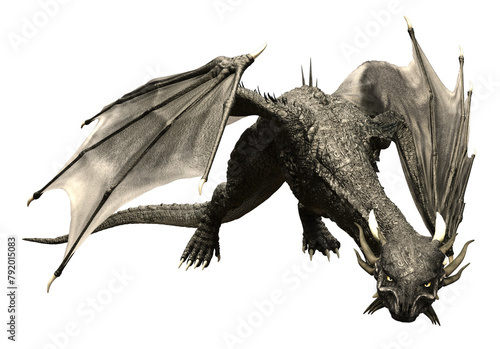 dragon, wyvern, creature, mythological 3d render