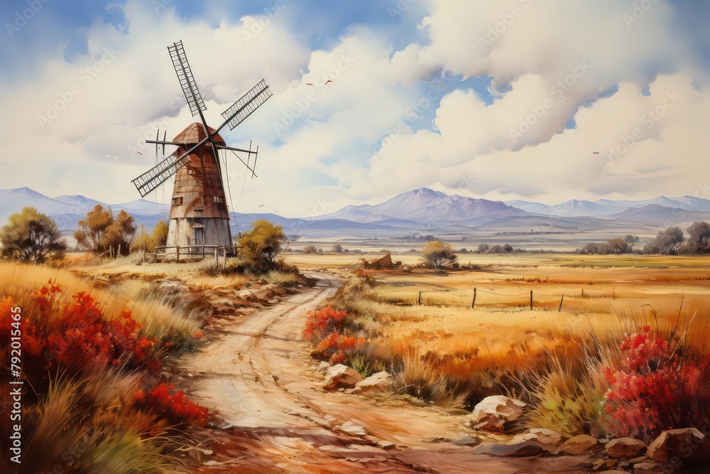 Fototapeta premium windmill in the country