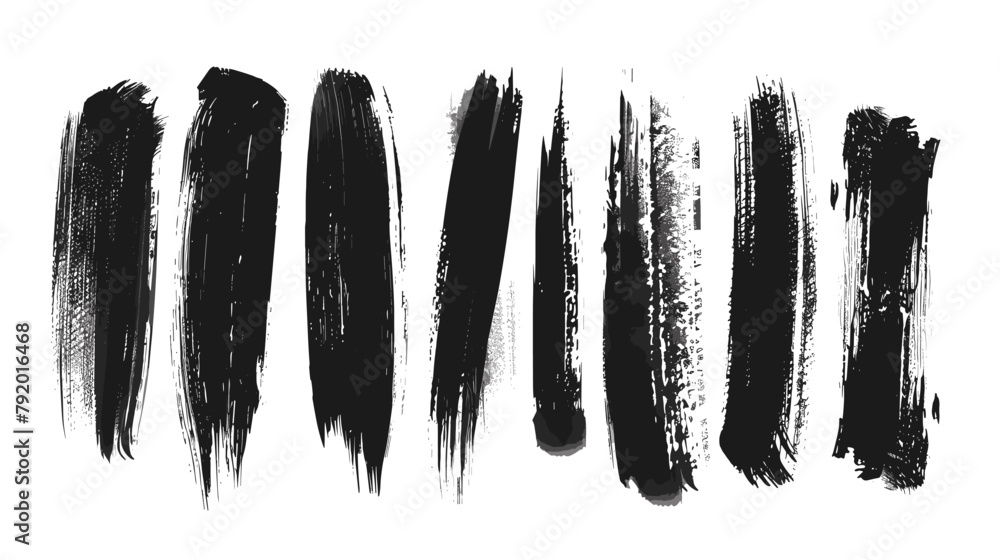 black paint brush strokes on a white background vector set black paint brush strokes on a white background vector set