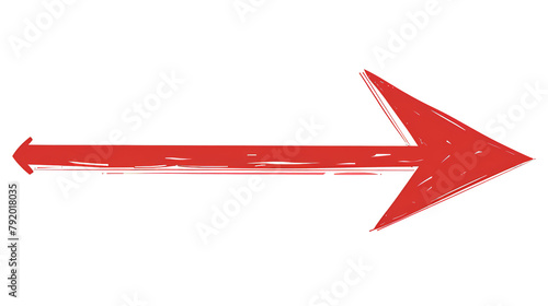 2D red arrow graphic isolated on white background, transparent photo