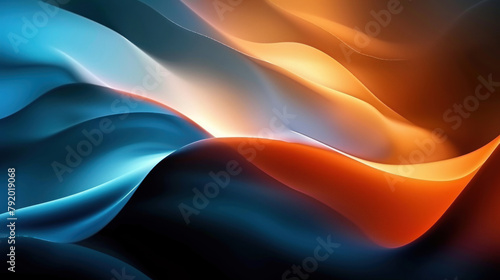 Wallpaper Mural abstract dark blue orange background with waves as wallpaper illustration	 Torontodigital.ca