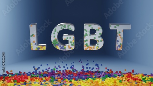 LGBTQIA pride month 3D colorful render background