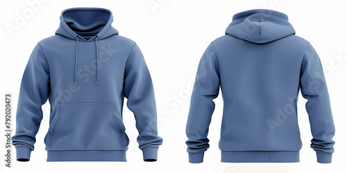 Blue hoodie mockup front and back showing different angles of hoodie can be used for multipurpose