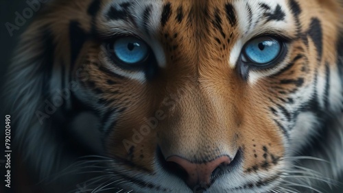 close up portrait of a tiger photo
