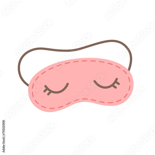 Sleep mask with cute girl eyes. Accessory beauty and comfort collection. Vector illustration in flat style