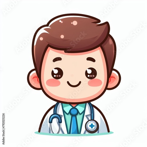 cartoon icon of a doctor, vector style