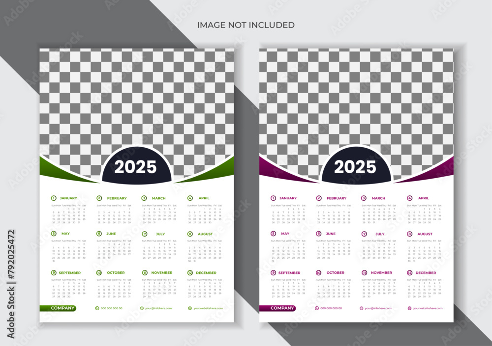 Wall Calendar Design Template 2025 for your office and company Stock ...