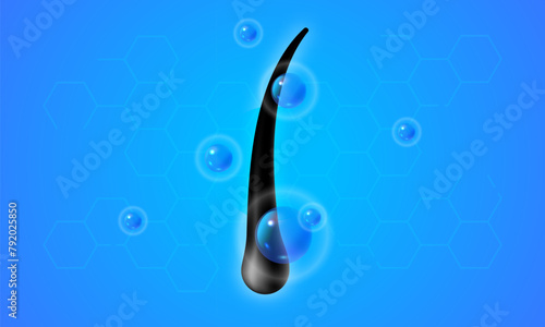 Hair protection. Split tips, dry or sun protection concept. Hair care medical treatment. Nourish hair of shampoo or serum. Repair damaged hair