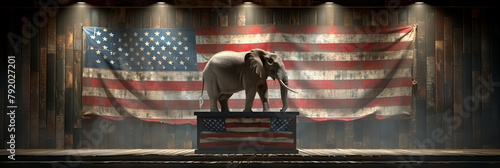 US Conservative Vote as an Elephant with the Ame,
A picture of an elephant with the words quot tusks quot on it
 photo