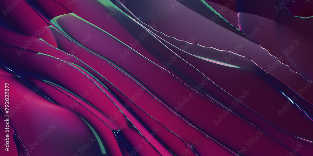 Obraz premium Linear abstract background, 3D lines in perspective, curve and wave lines in motion. 3d render.