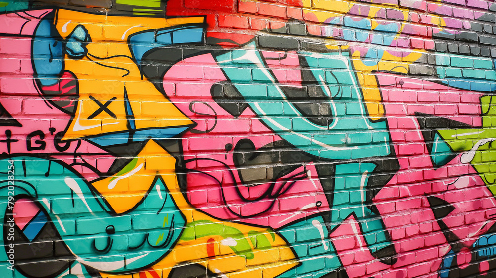 Obraz premium Vibrant graffiti art showcasing the entire alphabet