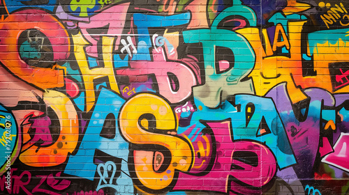 Vibrant graffiti art showcasing the entire alphabet