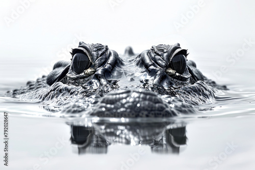 A crocodile stalking its prey in water © Venka