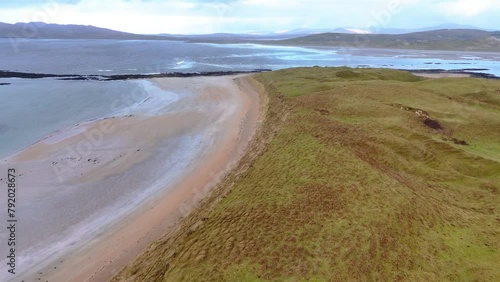 Aerial view of Cashelgolan, Castlegoland, beach by Portnoo County Donegal, Ireland. photo