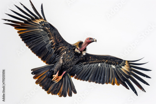 A vulture soaring in the sky
