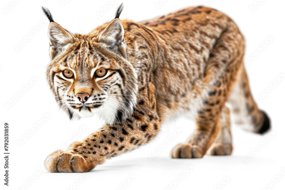 A lynx prowling, ready to pounce