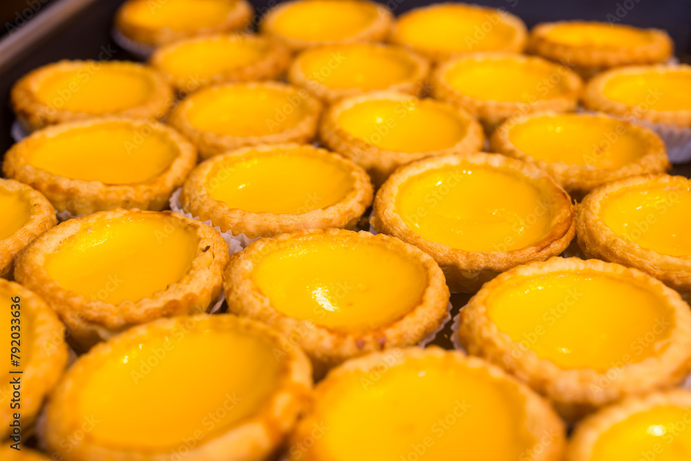 Fresh egg tart sell in the Hong Kong style restaurant Fresh egg tart sell in the Hong Kong style restaurant