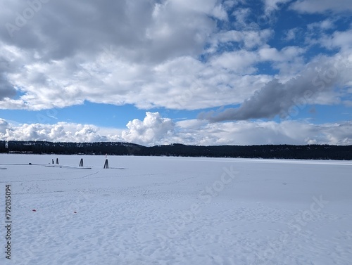 landscape with lake and clouds