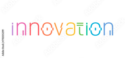 multicolored innovation logo on white background. innovation concept