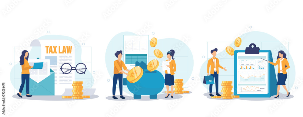 Financial or business profession set. Business character making financial operation. Economist, financier, broker, accountant, trader, tax inspector, commercial director. Vector illustration Financial or business profession set. Business character making financial operation. Economist, financier, broker, accountant, trader, tax inspector, commercial director. Vector illustration