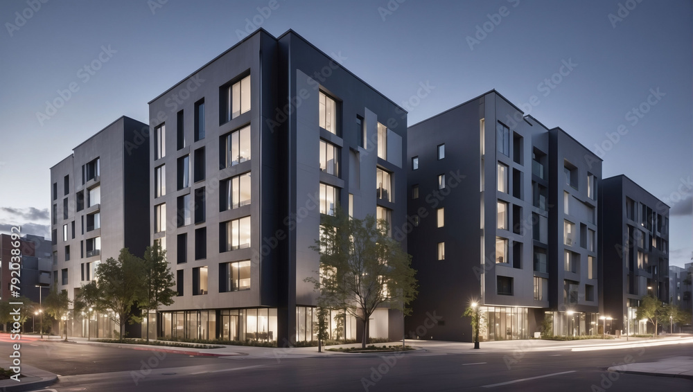 Minimalist urban edifice showcasing contemporary design. Minimalist urban edifice showcasing contemporary design.