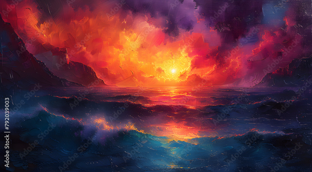 Infinite Dreamscape: Oil Painting Crafting a Visual Portal to an Eternal Dreamlike Landscape