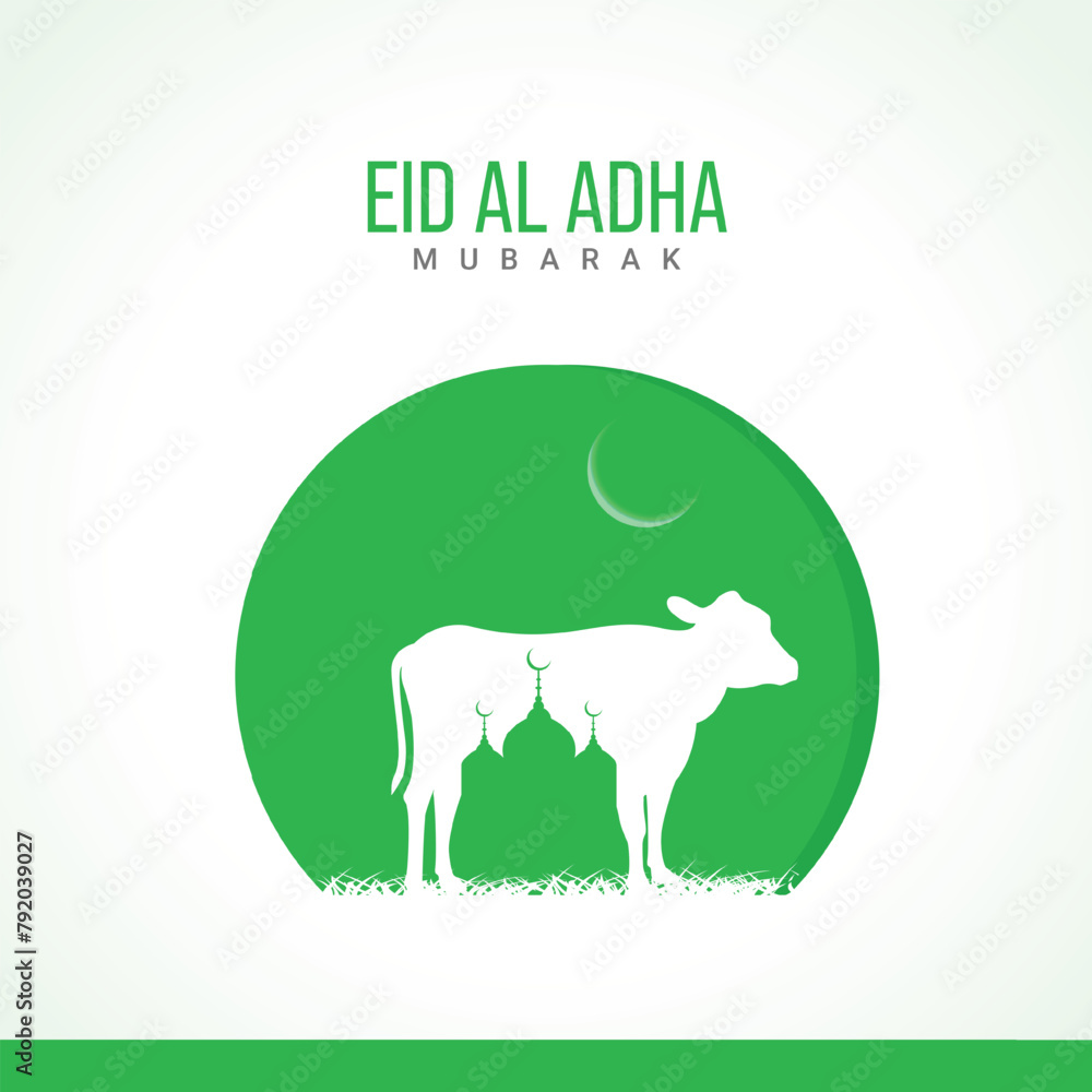 Eid al adha mubarak. Eid al adha mubarak creative ads design. vector, 3d, illustration