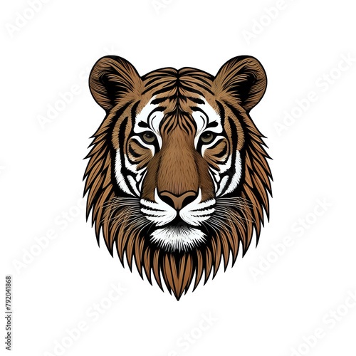 tiger head isolated on white