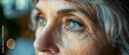 Eye Health Concerns: Closeup of a Senior Woman's Face. Concept Senior Health, Eye Care, Elderly Portraits, Closeup Photography, Facial Expressions