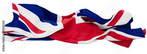 Majestic Union Jack Flag Waving Gracefully in an Imaginary Breeze