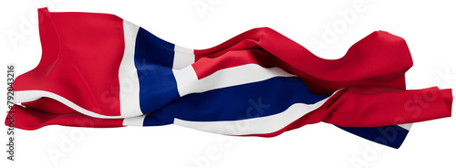 Vibrant Draped Flag of Norway Displayed on a Black Background