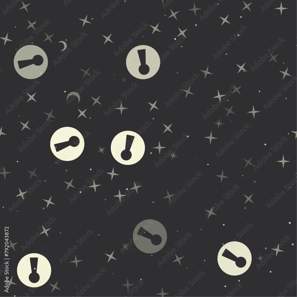 Seamless pattern with stars, keyhole symbols on black background. Night sky. Vector illustration on black background Seamless pattern with stars, keyhole symbols on black background. Night sky. Vector illustration on black background