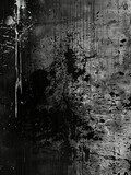 Monochromatic abstract paint drips and strokes - This image shows an abstract array of black paint drips and strokes on a rough surface, perfectly encapsulating an artistic mess