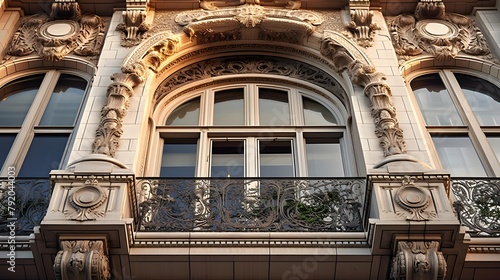 Detail of the facade of a building in Lviv, Ukraine
