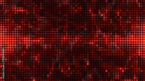 Red pixel gradient background. Mosaic with changing background color. Red square background. Wallpaper pixels, squares, mosaic, red, gradient. Vector illustration.