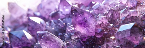 Vibrant purple amethyst crystal cluster with sharp edges and deep hues, showcasing natural beauty.