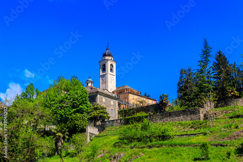 Sanctuary of the Crucifix on the Sacred Mount Calvary of Domodossola, a UNESCO World Heritage site, is one of most important religious and historical sites in Piedmont, Italy