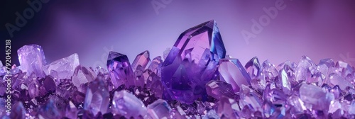 Vibrant purple amethyst crystal cluster with sharp edges and deep hues, showcasing natural beauty.