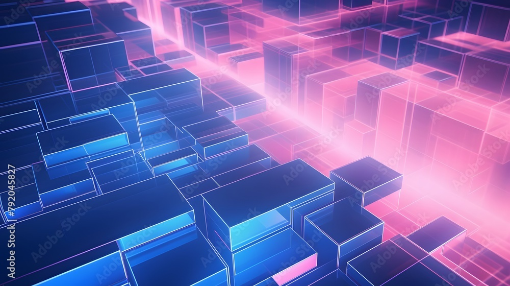 3d rendering of blue and pink abstract geometric background. Scene for advertising, technology, showcase, banner, game, sport, cosmetic, business, metaverse. Sci-Fi Illustration. Product display 3d rendering of blue and pink abstract geometric background. Scene for advertising, technology, showcase, banner, game, sport, cosmetic, business, metaverse. Sci-Fi Illustration. Product display