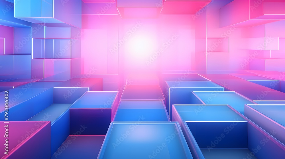 3d rendering of blue and pink abstract geometric background. Scene for advertising, technology, showcase, banner, game, sport, cosmetic, business, metaverse. Sci-Fi Illustration. Product display 3d rendering of blue and pink abstract geometric background. Scene for advertising, technology, showcase, banner, game, sport, cosmetic, business, metaverse. Sci-Fi Illustration. Product display