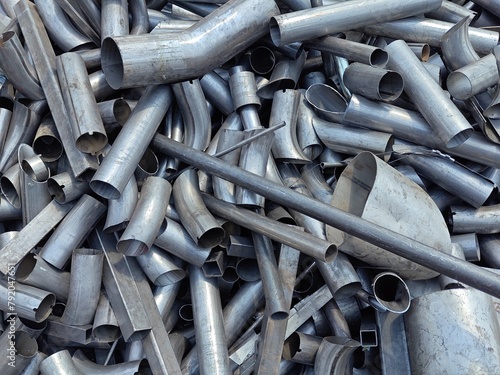 industrial scrap of metal pipe for recycling, metal pipe concept